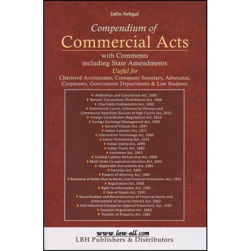 LBH's Compendium of Commercial Acts by Jatin Sehgal [HB]